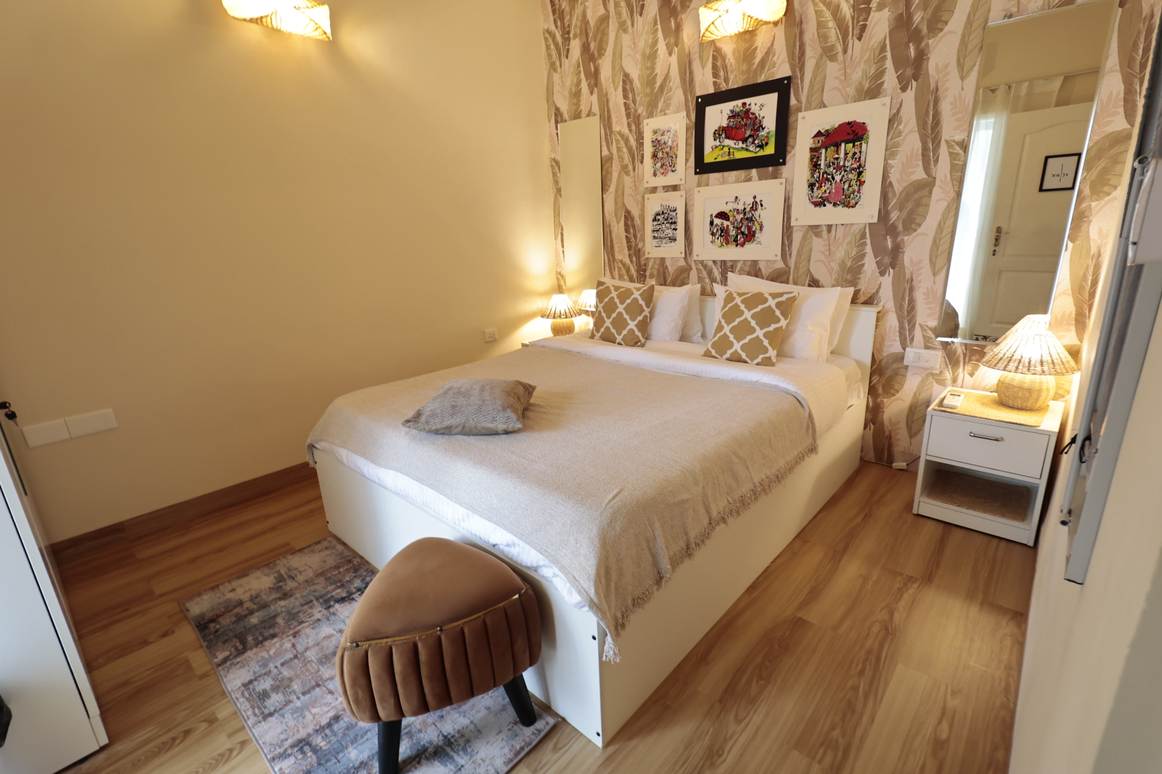 Master Bedroom Full View & Botanical Art